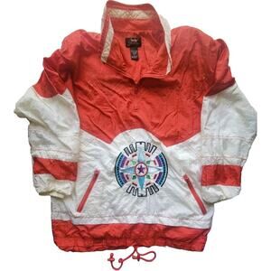 Vintage Lavon Sports Wear Windbreaker 1/4 Zip Pull-Over Women's Size Medium 90's